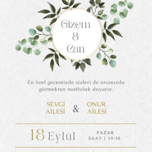 Düğün Davetiyesi Model 12