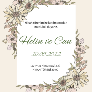 Düğün Davetiyesi Model 14