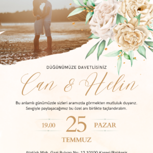 Düğün Davetiyesi Model 17