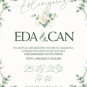 Düğün Davetiyesi Model 19