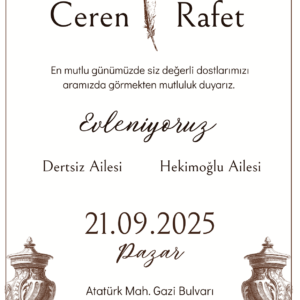 Düğün Davetiyesi Model 24